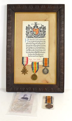 Lot 293 - A WWI medal group awarded to Sargeant Levi...