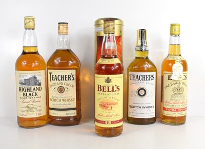 Lot 364 - A group of five bottles of Scotch whisky...