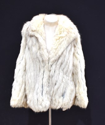 Lot 158 - A vintage white fox fur jacket, with side...