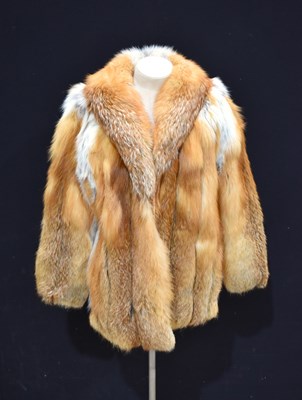 Lot 161 - A vintage red fox fur jacket, with hook and...