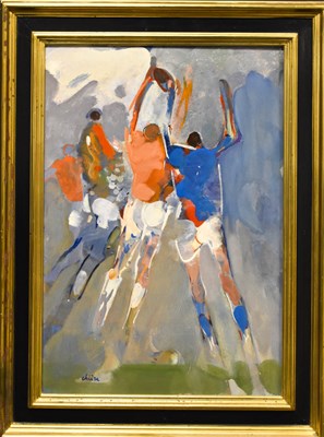 Lot 38 - Pierre Chieze (20th century): Footballers, oil...