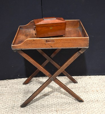 Lot 233 - A 19th century mahogany tea caddy of...