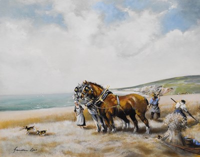 Lot 60 - Gordon Lees (20th century): Shire horses and...