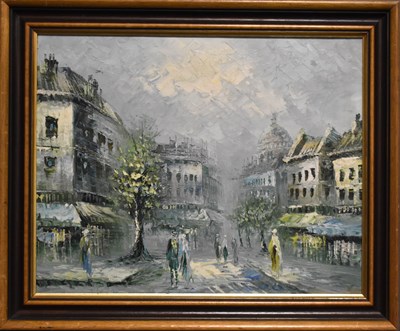 Lot 61 - A 20th century oil on canvas, French city...
