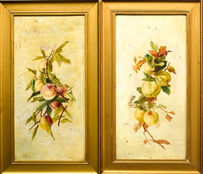 Lot 77 - O.I.W. (19th century): Apples in Spring,...