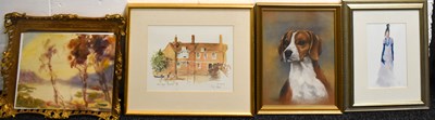 Lot 66 - Three pictures; watercolour by Elsie March, a...