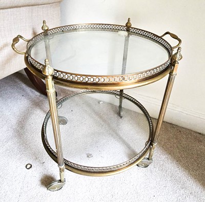 Lot 335 - A French brass and glass occasional table...