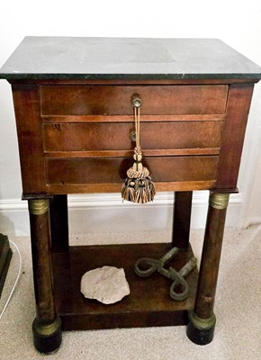 Lot 357 - A French 19th century two drawer side cabinet...