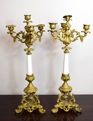 Lot 323 - A pair of 19th century gilt metal and...