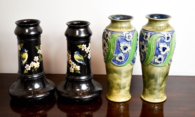 Lot 173 - A pair of Royal Doulton Art Deco period vases,...