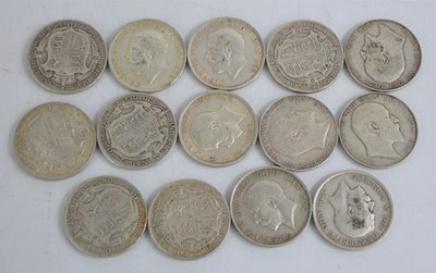 Lot 216 - A group of fourteen George V silver half crowns.