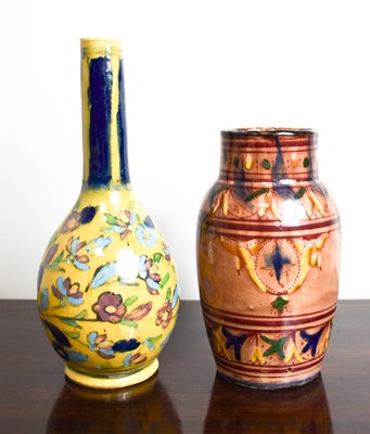 Lot 186 - Two Islamic pottery vases, possibly Moroccan,...