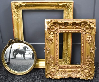 Lot 69 - Two antique giltwood frames, the largest a...