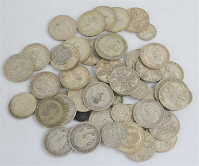 Lot 221 - Thirty-five George V silver florins, two half...