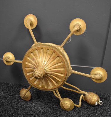 Lot 321 - A French wooden carved and gilded chandelier,...