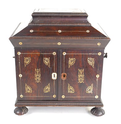 Lot 241 - A 19th century rosewood and mother of pearl...