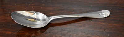Lot 212 - An 18th century Georgian silver serving spoon,...