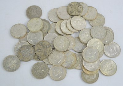 Lot 222 - Fifty-one George V and George VI silver...