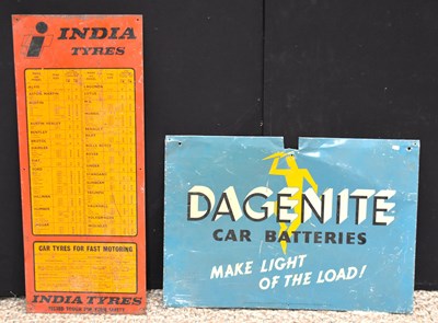 Lot 160 - A vintage India Tyres advertising sign showing...
