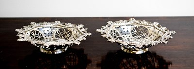 Lot 220 - A pair of fine silver bon bon dishes, London...