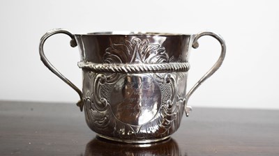 Lot 218 - A silver Britannia standard 1908, twin handled...