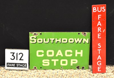 Lot 136 - Enamel Signs: A group of three bus related...