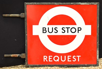 Lot 117 - Enamel Signs: A vintage "Bus Stop Request"...