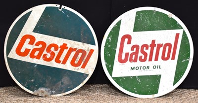 Lot 171 - Two vintage "Castrol" metal advertising signs,...