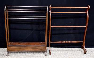Lot 371 - Two Victorian mahogany towel rails, one of...