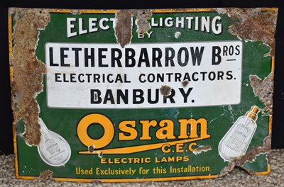 Lot 120 - Enamel Signs: A vintage Electric Lighting by...