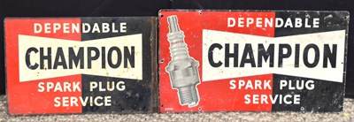 Lot 170 - Two vintage Champion Spark Plug advertising...