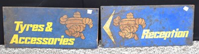 Lot 146 - Two vintage Michelin signs for "Tyres &...