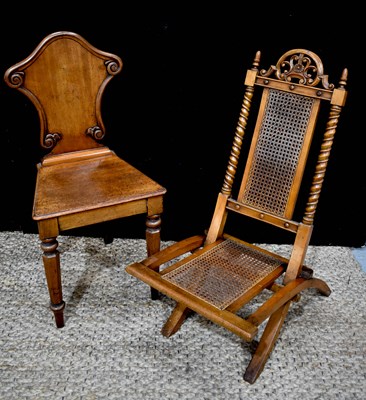 Lot 337 - A Victorian mahogany hall chair with shaped...