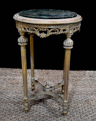 Lot 360 - A French painted marble top jardiniere stand,...