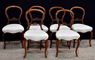 Lot 369 - A set of six mahogany Victorian balloon back...