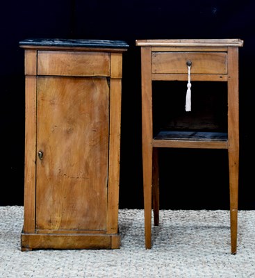 Lot 353 - A 19th century French marble top bedside...