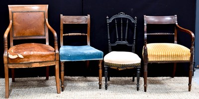 Lot 349 - An Empire style 19th century mahogany armchair...