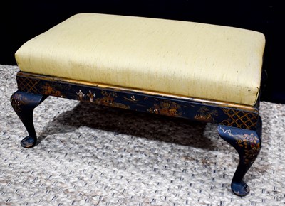 Lot 345 - An antique style foot stool, Chinoiserie...