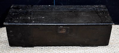 Lot 341A - A painted pine antique coffer / blanket chest,...