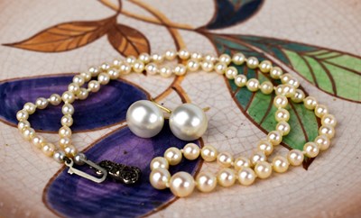 Lot 274 - A pair of pearl and 9ct gold earrings,...