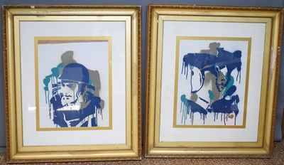 Lot 176 - A pair of 20th century abstract artworks,...