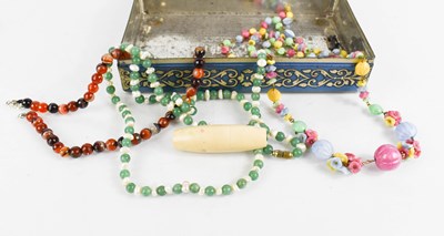 Lot 326 - A freshwater pearl and mossanite beaded...