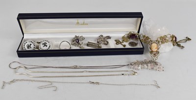 Lot 322 - A group of silver jewellery including a silver...