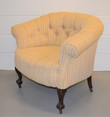 Lot 393 - A newly upholstered 19th century button back...