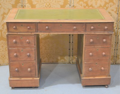 Lot 380 - A small Victorian twin pedestal desk in...