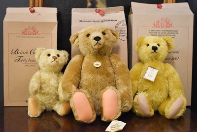 Lot 15 - Three Steiff mohair teddy bears to include...