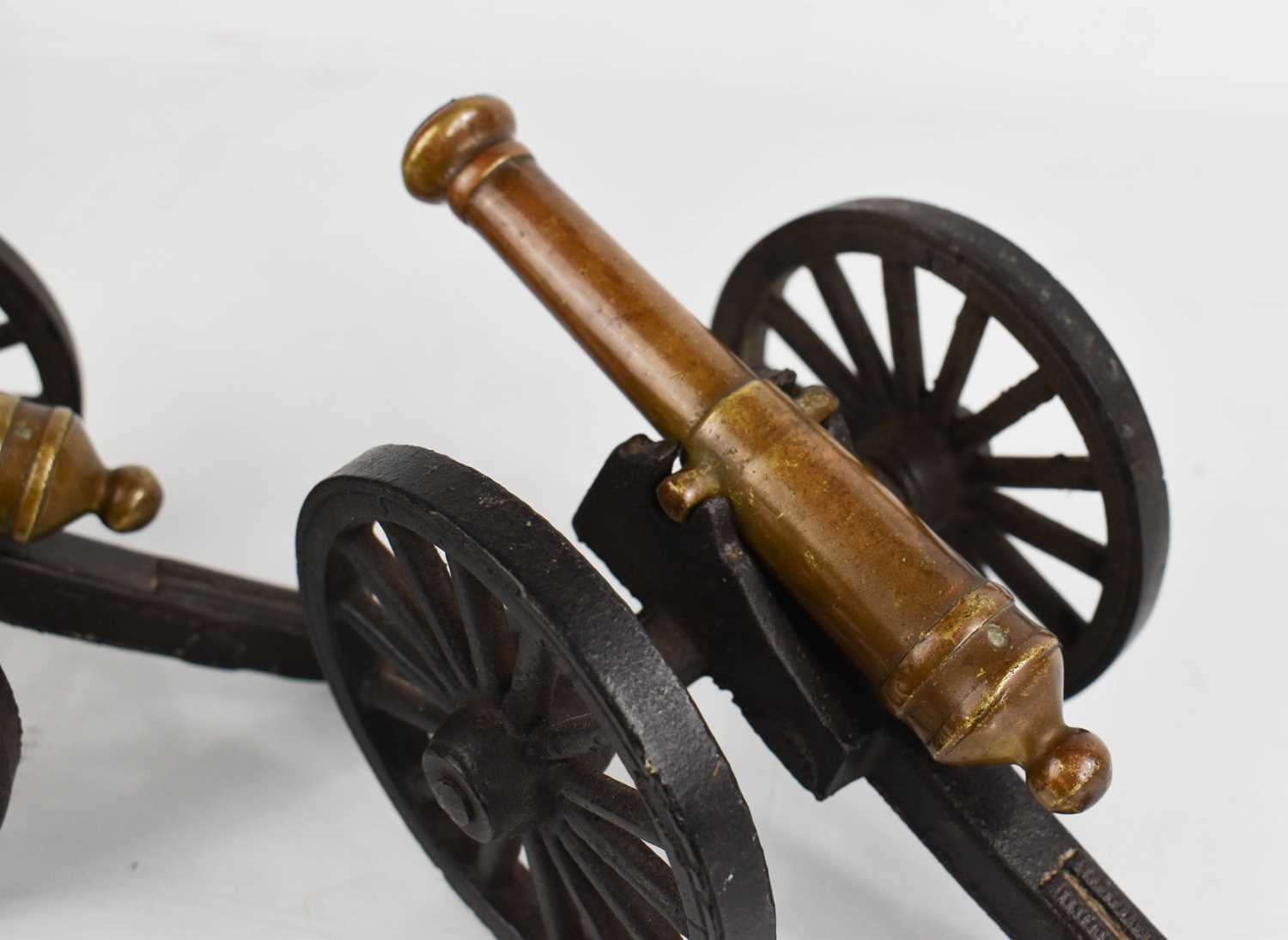 Lot 233 - A pair of antique model cannons, in bronze