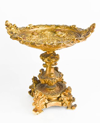 Lot 235 - A 19th century gilt bronze Italian tazza, cast...