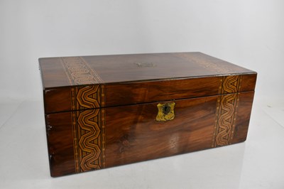 Lot 226 - A 19th century rosewood and parquetry banded...