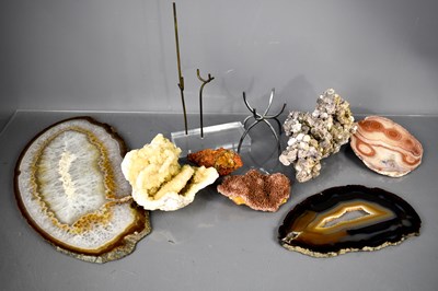 Lot 179 - A group of agate slices and minerals to...